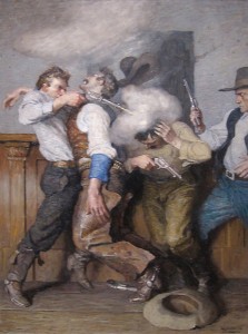 "Gunfight," N.C. Wyeth, 1915