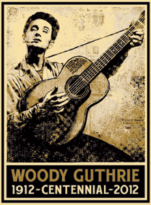 Woody Guthrie at 100 poster
