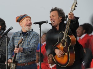 Bruce Springsteen and the late Pete Seeger performing at Barack Obama's inauguration in 2009