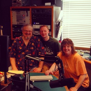 Ron Olesko with Fionan de Barra and Cheryl Prashker of Runa in the studios of WFDU-FM