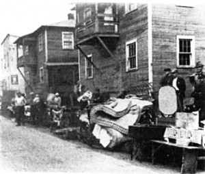 Miners being evicted from company housing, early 20th C. (West Virginia Humanities Council)
