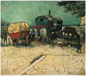 Van Gogh: Encampment of Gypsies with Caravans (1888)