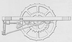 A driving wheel. Image from http://railroad.lindahall.org/