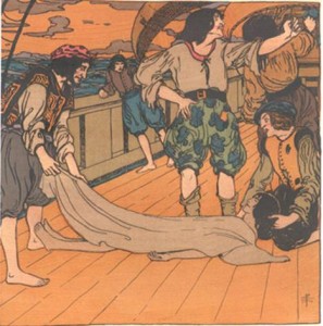 Illustration of “The Golden Vanity” by Pamela Colman Smith, 1899