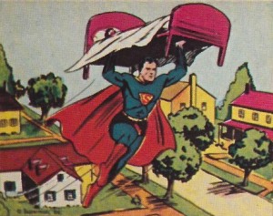 Superman saves a sleeping child (image: DC Comics)