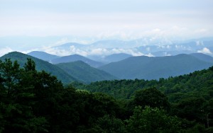 The Blue Ridge Mountains seen from the Deep Gap overlook in western North Carolina - photo by Ken Thomas, public domain