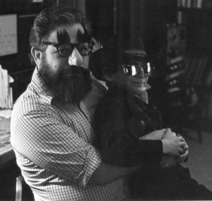 Art with his son Chris ... early 1980s. Photo by Cathy Fink from the Sing Out! Resource Center