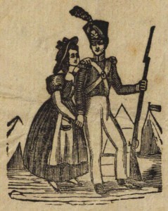 Anonymous: "The Dying Soldier" (ballad sheet, woodcut, Irish, mid-19th century) (Source: Irish Traditional Music Archive)