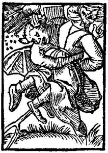 Witch riding to the sabbath. From Ulrich Molitor's Hexen Meysterey, 1545