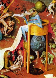 Hieronymous Bosch: "Garden of Earthly Delights" (detail) (c. 1500) (source: frawsy.com)