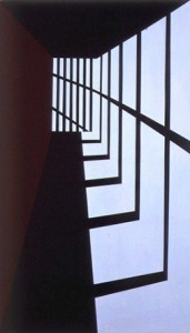 Katherine Lubar: "Prison Hallway" (acrylic on panel, 1999)