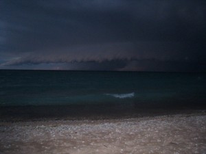 September derecho over Lake Michigan, photo by K. Bigger