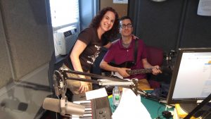 Elisa Peimer and Jon Sobel in the studios of WFDU-FM