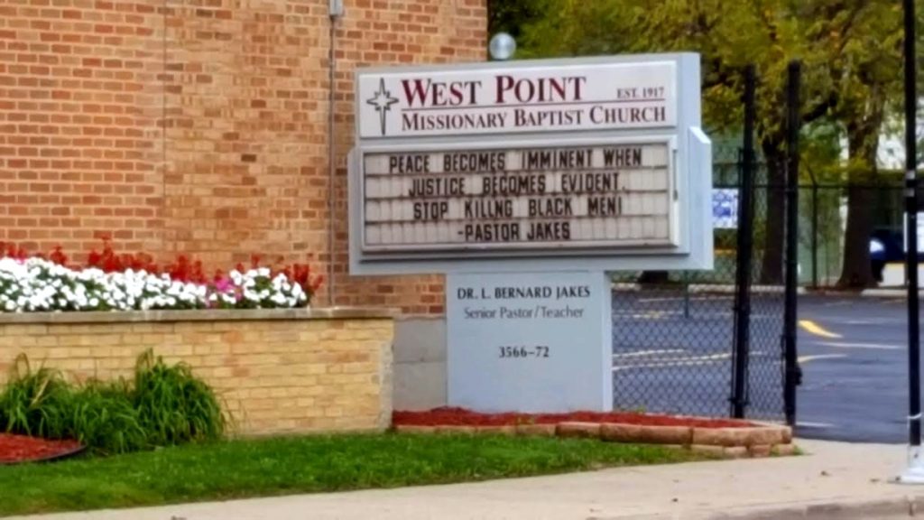 West Point Missionary Baptist Church at S. Cottage Grove and E. 36th Street, Chicago (photo by K. Bigger)
