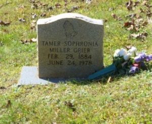 Headstone of Sophronie Miller Greer (Dawn Carroll; findagrave).