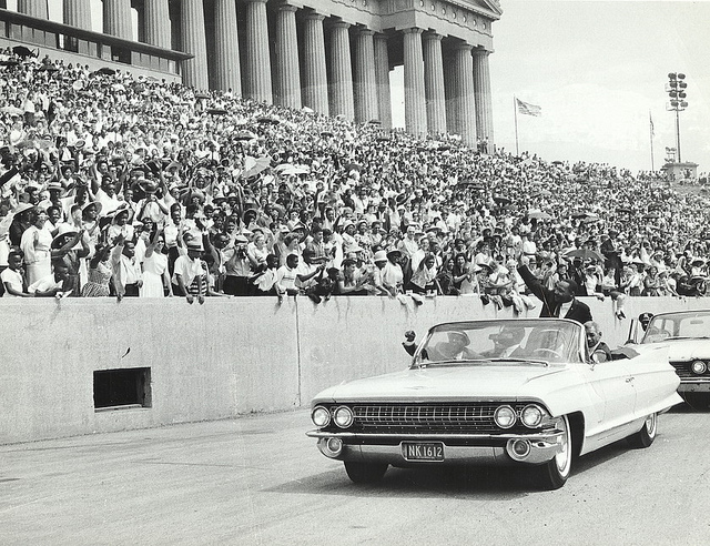 Reverend Martin Luther King Jr. at a rally in Chicago's Soldier Field, July 10, 1966.