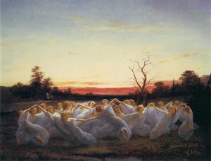 Nils Blommér: "Meadow Elves" (1850, oil on canvas) (Nationalmuseum, Stockholm; Wikipedia)