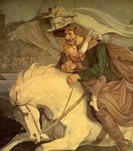 Carl Gottlieb Peschel: "Der Erlkönig" (1838, fresco, detail) (Belvedere Schönhöhe; Wikipedia)