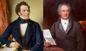 Schubert and Goethe (paintings by Wilhelm August Rieder, 1825/75 and Joseph Karl Stieler, 1828) (Wikipedia)