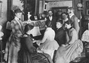 Parlor songs at the piano (c.1890, photographer unknown)
