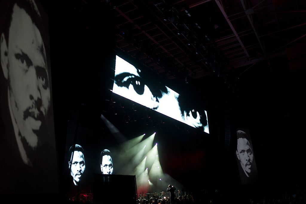 Peter Gabriel performing "Biko," Boston, 2011 (source: wikimedia commons)