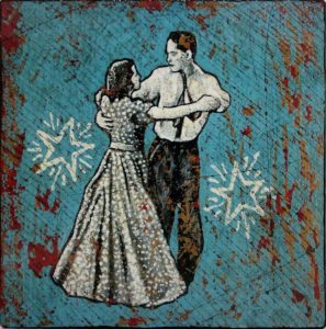 Jon Langford: "Dancing with Death in the Dollar Dress" (multi-media, 2007; permission of the artist: www.yarddog.com)